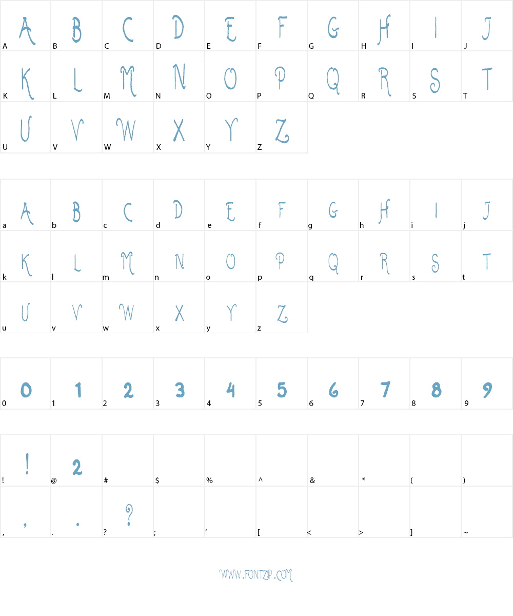 Keep It Simple Sally Font Character